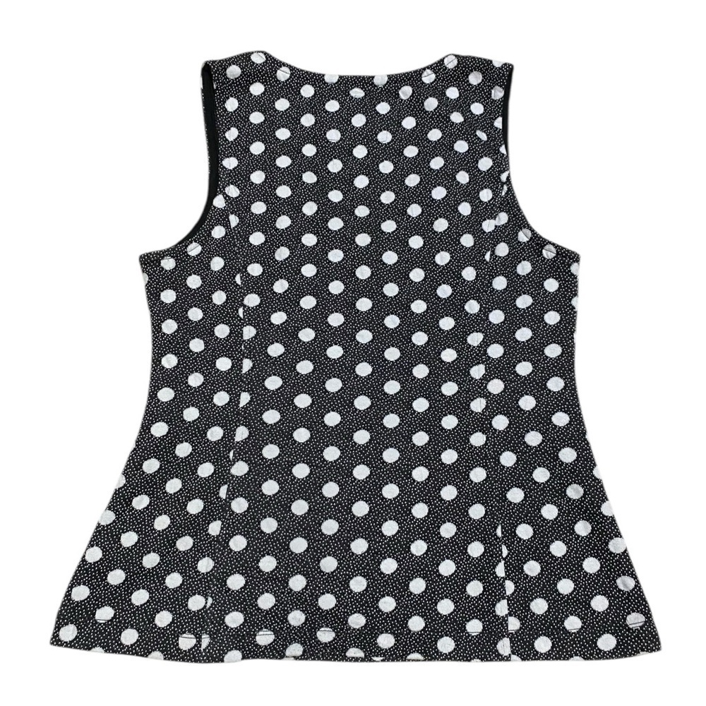 Maeve Anthropologies Black and White Polka Dot Sleeveless Top - Picture 3 of 6
